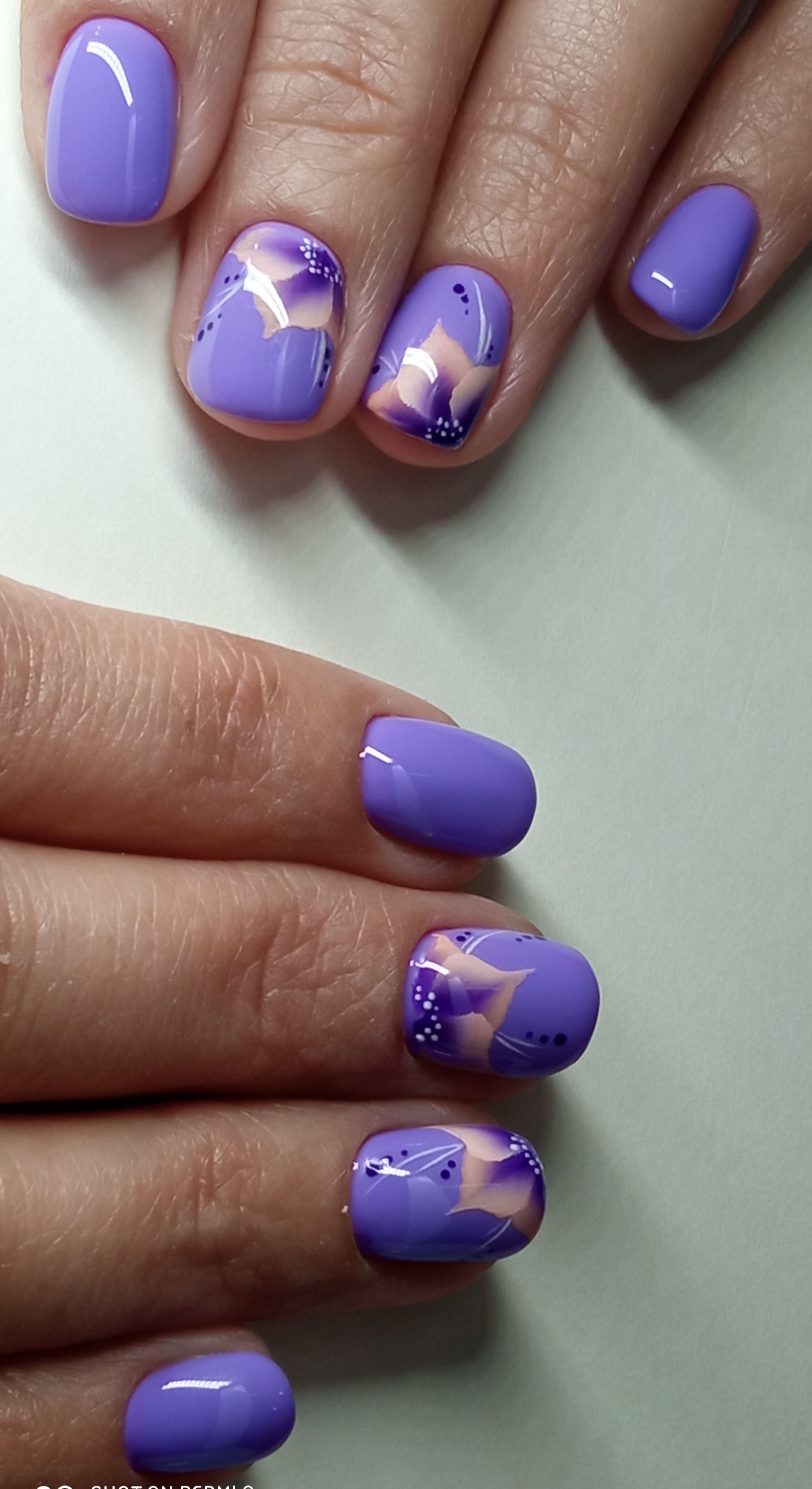 Short Purple Floral Nails - Elena Ivanez's work short-purple-floral-nails-elena-ivanez-s-work